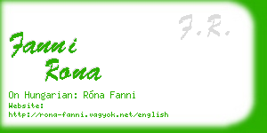 fanni rona business card