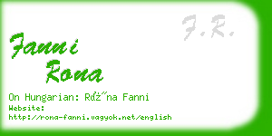 fanni rona business card